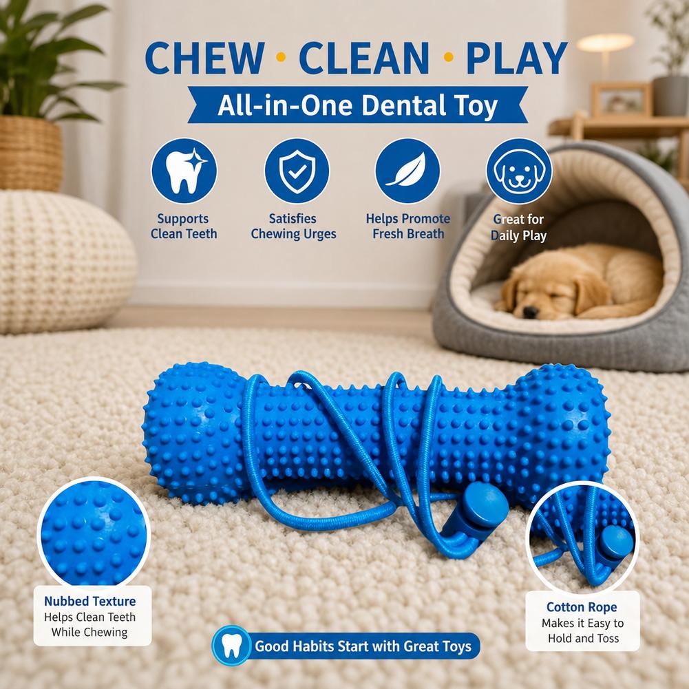 Teeth Cleaning Dog Chew Bone - Dog Teething Dental Chew Stick Plastic